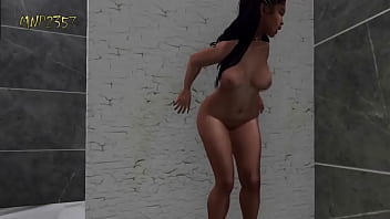 Curvy 3D girl with cute outfit sucks huge cock at gloryhole