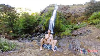 Hot hiker goes solo toying her pussy