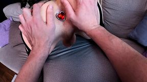 daddy fucks his sissy femboy in different poses and pours his ass with cum