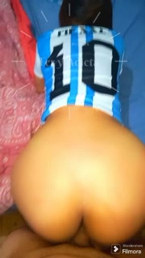 My big-ass Moroccan stepsister comes to watch the Argentina game. We have anal sex