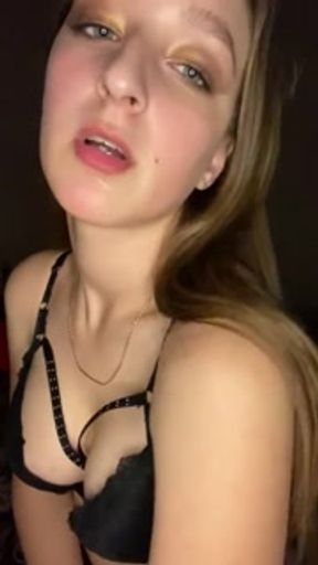 Drooling on my tits