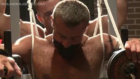 Adam Rogue slides muscle cock in and out of Trace Michaels