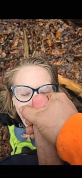 Cum on my face in the woods