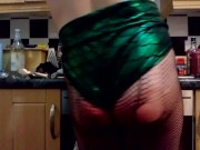 Kinky Kitchen THICC Twerking Sissy in Fishnets