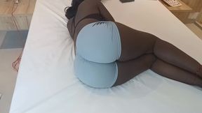 Curvy ebony goddess from the gym gets big cock