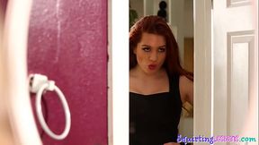 Glamcore redhead squirts during freeway