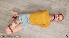 Frida - Barefoot Hogtie on the Floor with Ring Gag (FULL HD MP4)