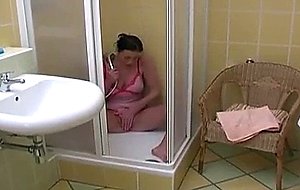 Dildo Climax In The Shower Stall