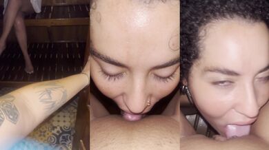 Horny lesbian milf drowns cheating wife in sauna gush