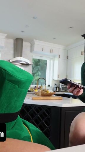 Cute Teens In Green Octavia Red and Emma Bugg Get Banged On Saint Patrick's Day - FreeUse Fantasy   Clip 2