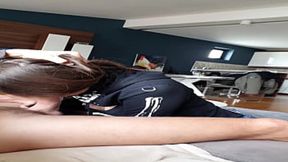 Teen beauty enjoys deepthroat and rimming - POV blowjob