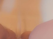 Tied up slut pisses in skirt