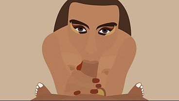 Hentai babe gives a sultry blowjob in silent ASMR action