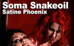 Soma Snakeoil & Satine Phoenix lesbian BDSM cunnilingus toys