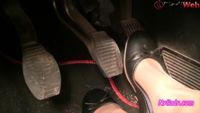 Nyllady's Revving in Black Ballet Flats and Nude Sheer Pantyhose