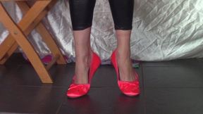 Coral Satin Flats Worship