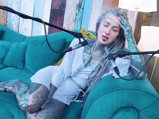 I talk about Y - U - ASMR podcast SFW talking rock slender angel dreadlocks tattoo model inked hotty