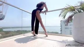 My Legs Over Pussy- Ebony Femdom Goddess Rosie Reed Pussy Denial with Her Long Legs