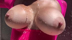 Italian Horny Milf Artemisia Love Hot big tits Play outdoor with water