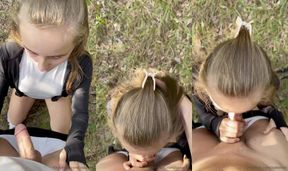 GF Isabelxm Enjoys An Outdoor Blowjob