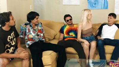 Sexy blonde Laurie Foreman seduces sucks and fucks three guys to assert her dominance as the households queen slut