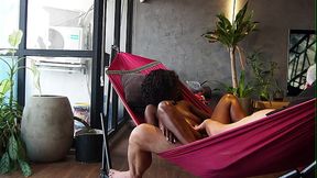 Ebony milf fucking in a hammock for the first time make me cum to quickly