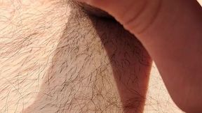 Wild outdoor cumshot with loud moans