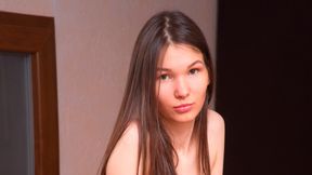 Cute slim teen with pretty tiny tits Ariel fucked in the bedroom
