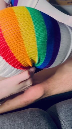 I Sockjob My Stepbrother with Long Socks