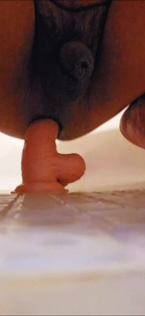 Riding my dildo  limp clitty and sissygasm