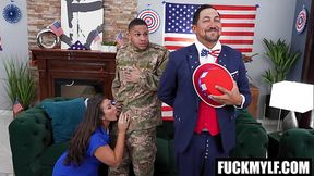 Real American Wife&rsquo_s Holes Serve Veteran Son in Hot Patriotic Bang!
