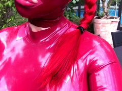 Solo eurobabe masturbating outdoors