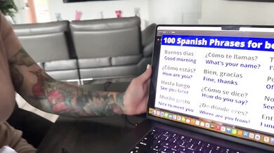 Her Spanish Tutor Drips Down His Throat Big Tits POV