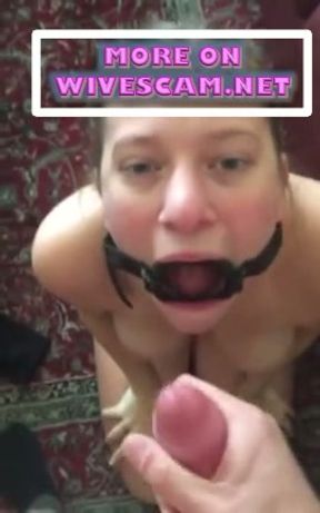 ring gagged wife bj and facial