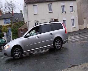 Attractive French babe double drilled in the mechanic garage