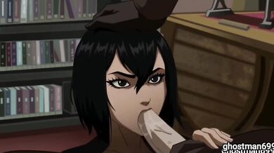 HOT GOTHIC GIRL SUPRISED MENS IN ROOM