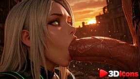 beautiful girl in futuristic costume was fucked by enemies against the backdrop of ruins [ai]