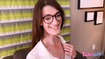 Cute Brunette TGirl Bailey's Solo Fun with Toys
