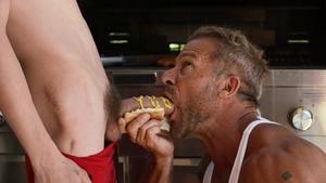 MEN: Big dick Joey Mills throat fucking