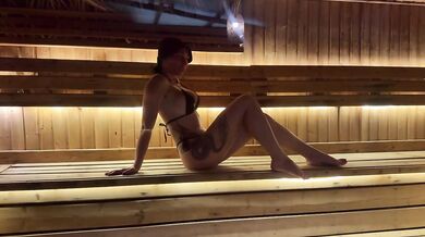 Hot Sauna Session in Bikini Sweat and Steam HD Porn Solo Female Verified Amateurs