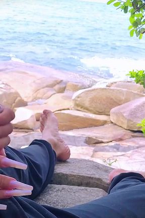 Handjob Surprise Ejaculation on the Beach