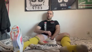 Wank and cum in Soccer Socks and cleats
