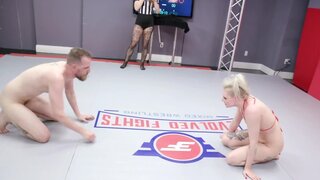Chad Diamond &amp; Arielle Aquinas are wrestling naked on the floor