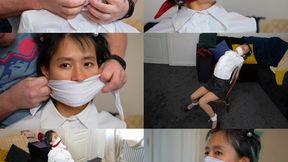 Young Chinese secretary jade's first and last time on the job, Chair tied and multi gagged (wmv)