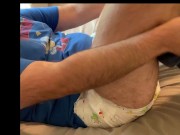 Mastubrating in my soaked diaper