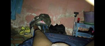 The African Black Guy, Bobby Johnson is just stroking and caressing his dick against his laps for fun