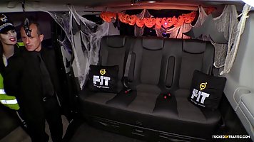 Jasmine Jae is getting fucked in the back of a limo and enjoying it a lot