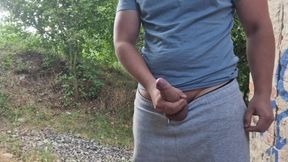 Masturbation and great pleasure next to the rails