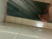 Straight guy wanking in spa showers!