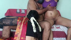 New married couples enjoying hot threesome